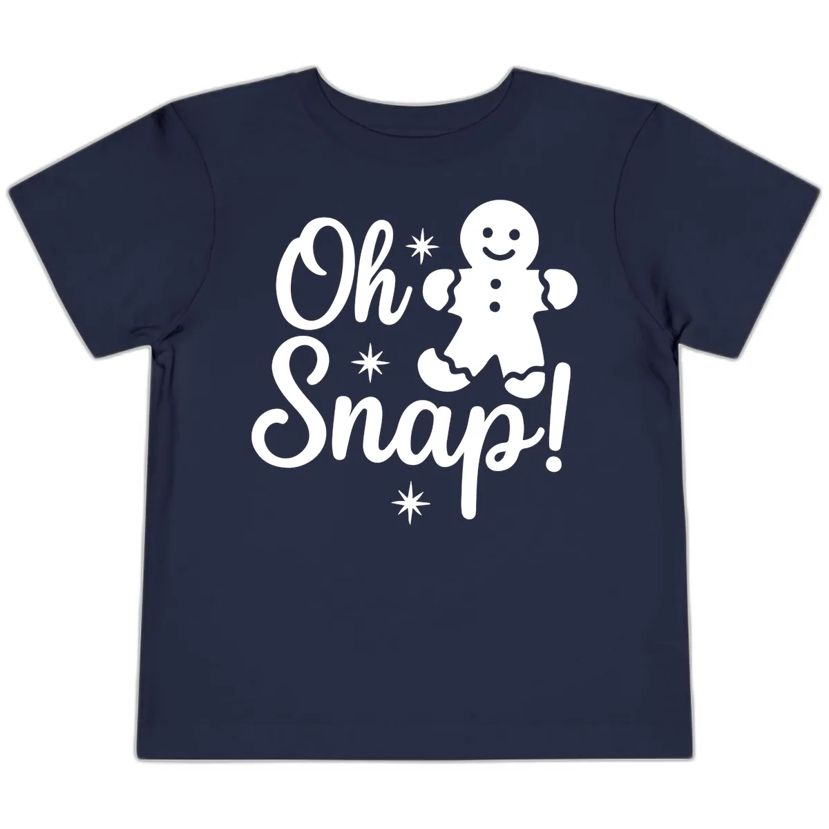 Oh Snap Gingerbread Man Holiday Graphic Toddler T-Shirt in Navy