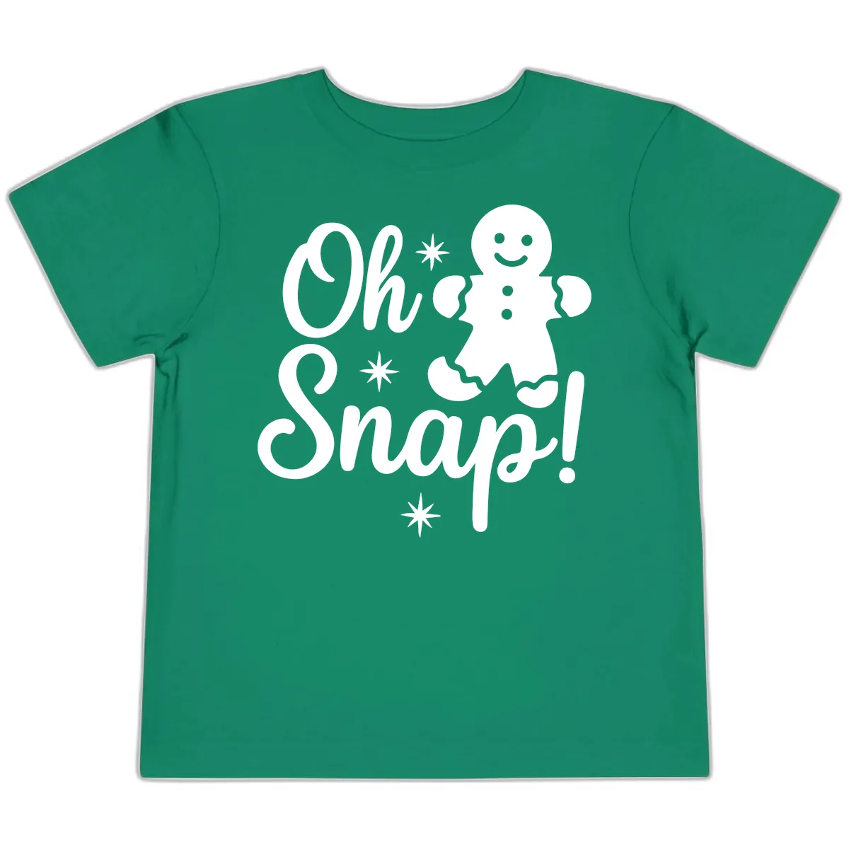Oh Snap Gingerbread Man Holiday Graphic Toddler T-Shirt in Kelly