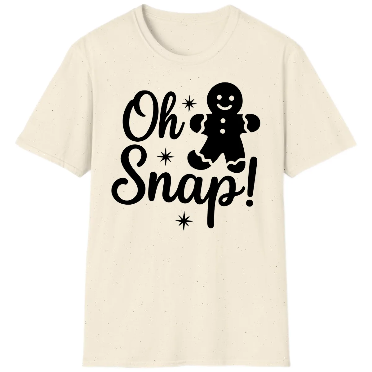 Oh Snap Gingerbread Man Holiday Graphic T-Shirt in Natural