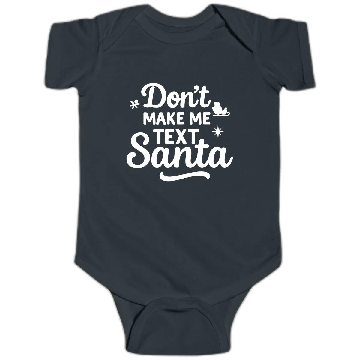 Don't Make Me Text Santa Claus Baby Onesie in Black
