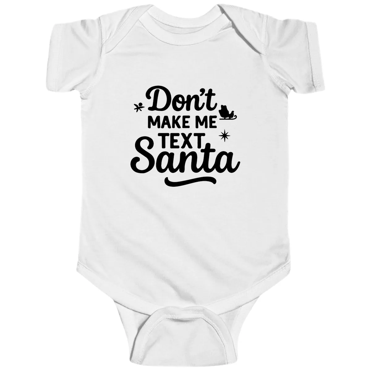 Don't Make Me Text Santa Claus Baby Onesie in White