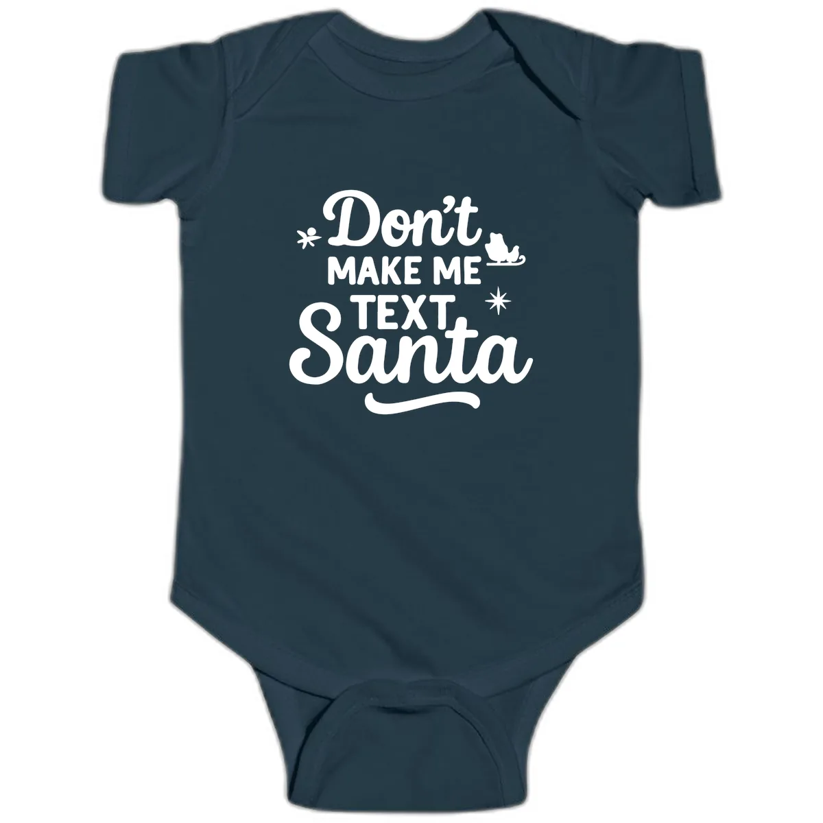 Don't Make Me Text Santa Claus Baby Onesie in Navy