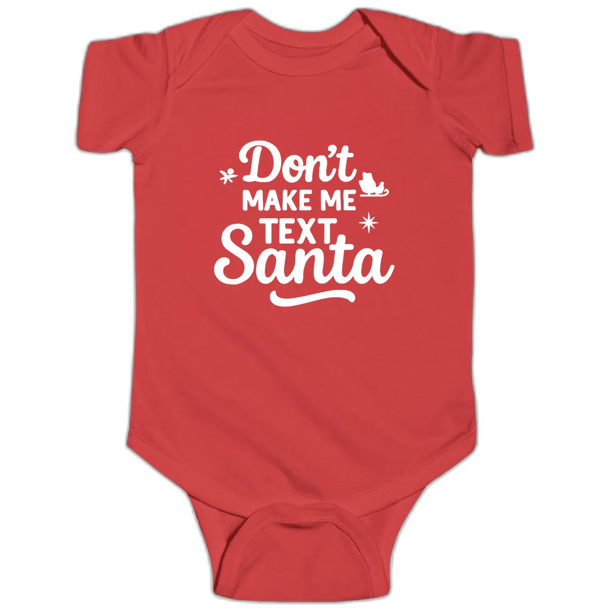 Don't Make Me Text Santa Claus Baby Onesie in Red