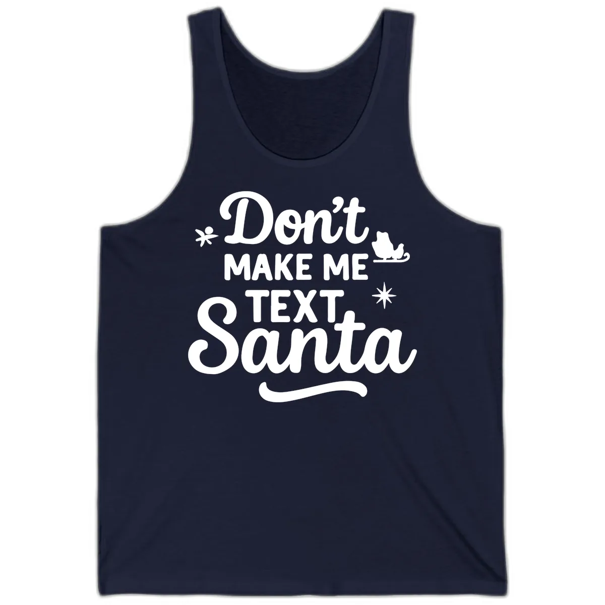 Don't Make Me Text Santa Claus Tank in Navy