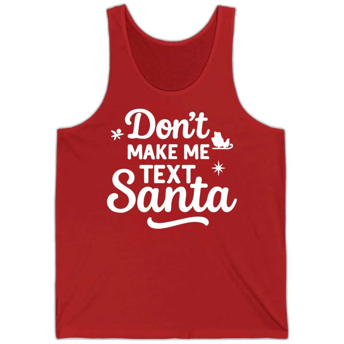 Don't Make Me Text Santa Claus Tank in Red