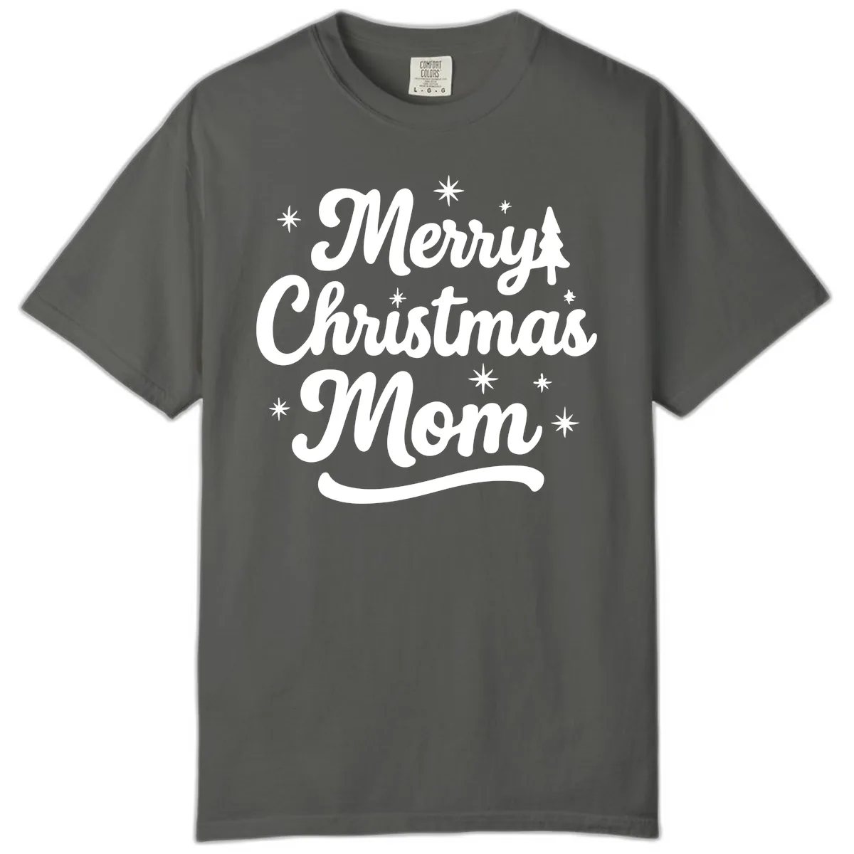Merry Christmas Mom Script Design Comfort Color in Pepper