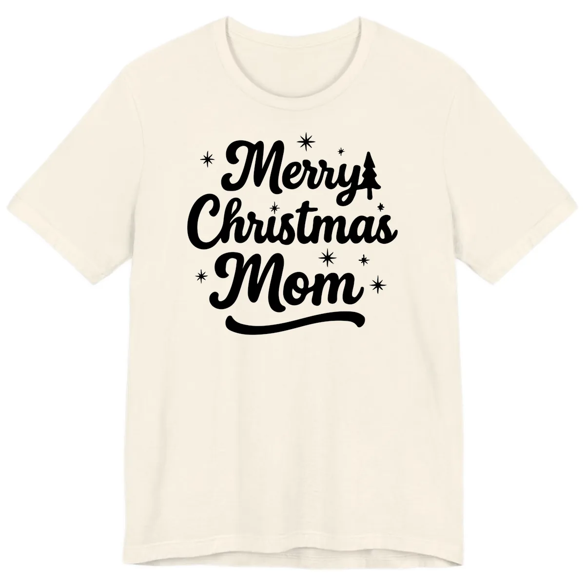 Merry Christmas Mom Script Design Premium T-Shirt in Natural