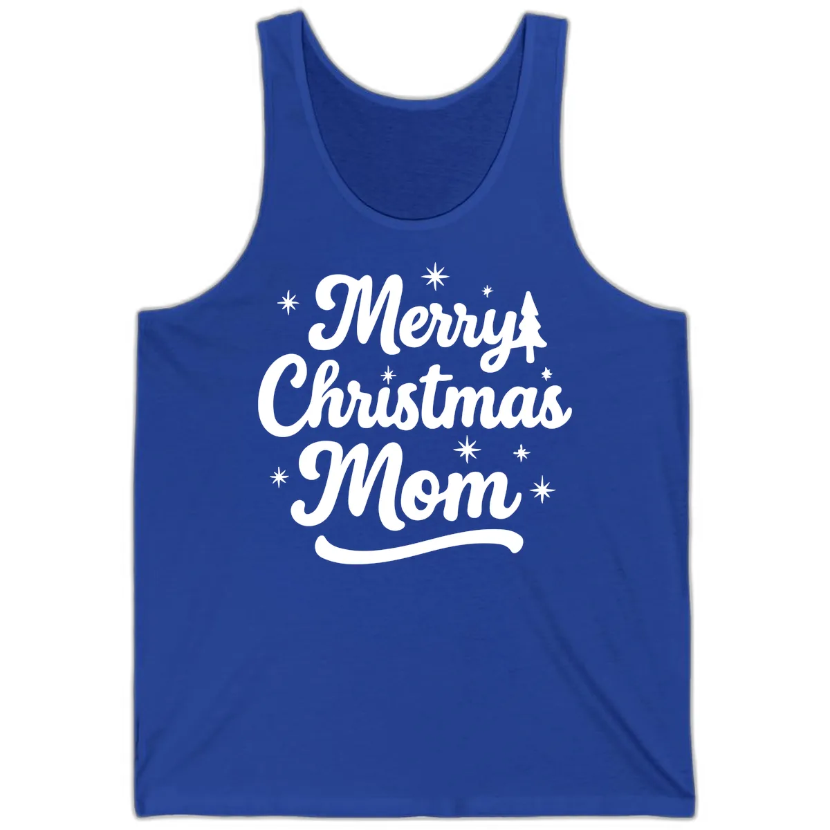 Merry Christmas Mom Script Design Tank in True Royal