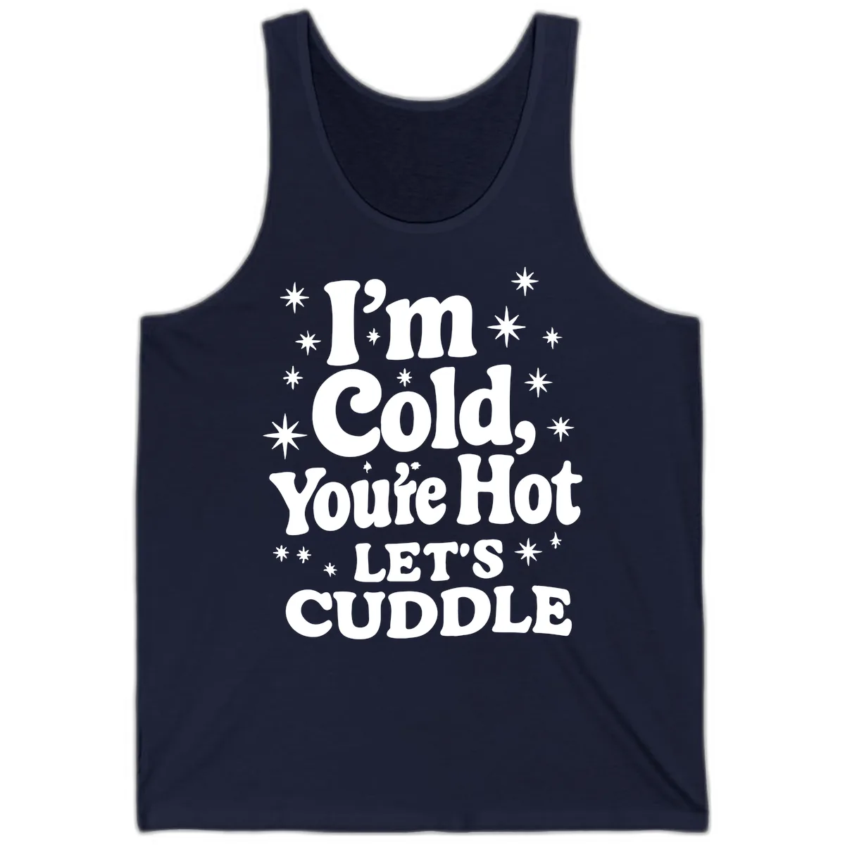 I'm Cold, You're Hot Let's Cuddle Tank in Navy