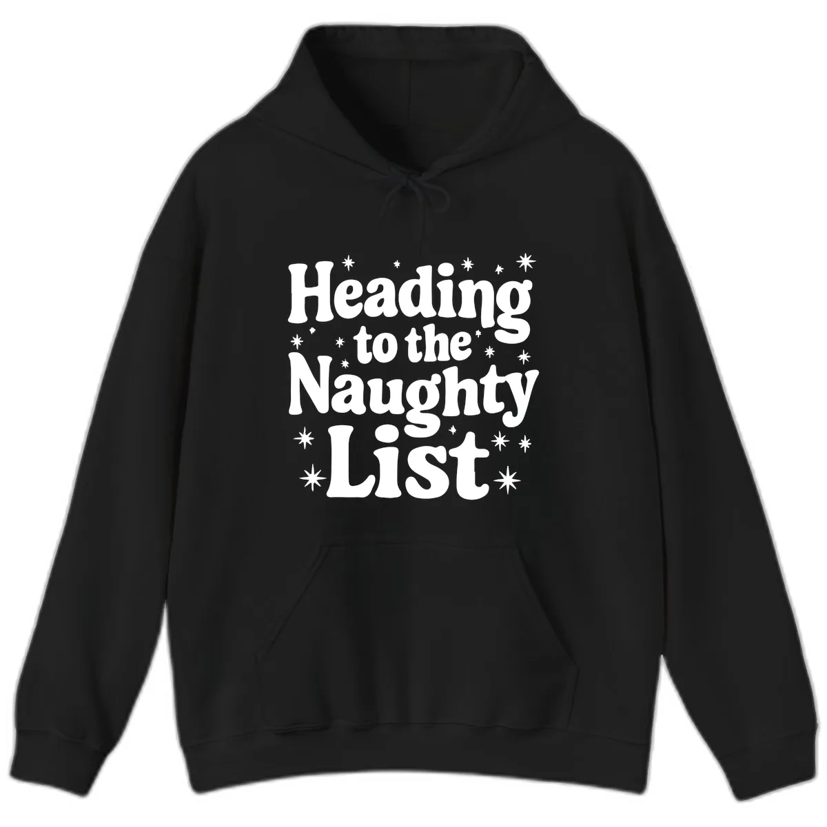 Heading To The Naughty List Hoodie in Black