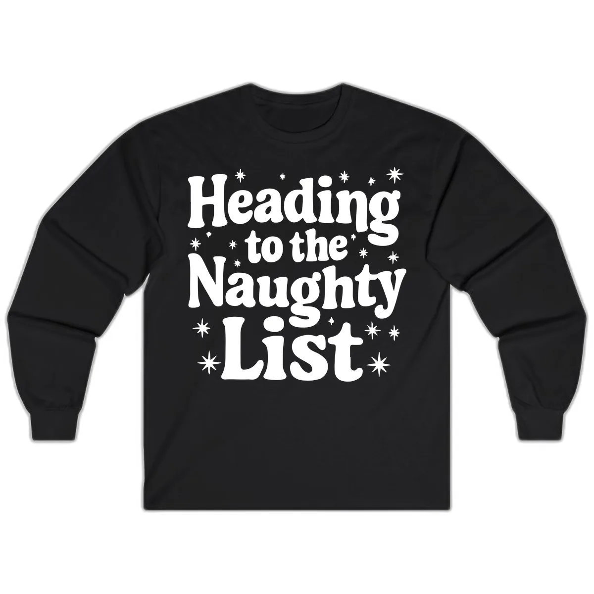 Heading To The Naughty List Long Sleeve in Black