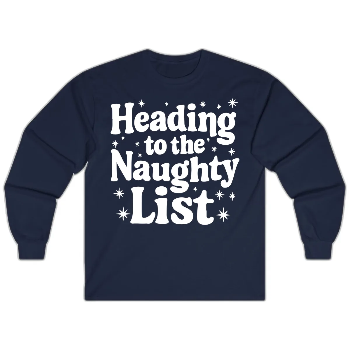 Heading To The Naughty List Long Sleeve in Navy