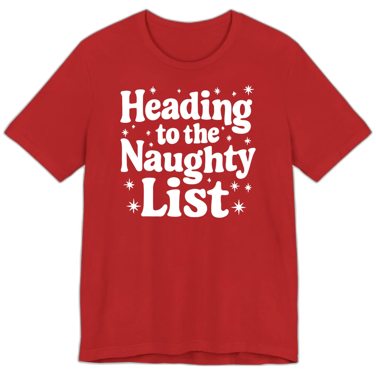 Heading To The Naughty List Premium T-Shirt in Red