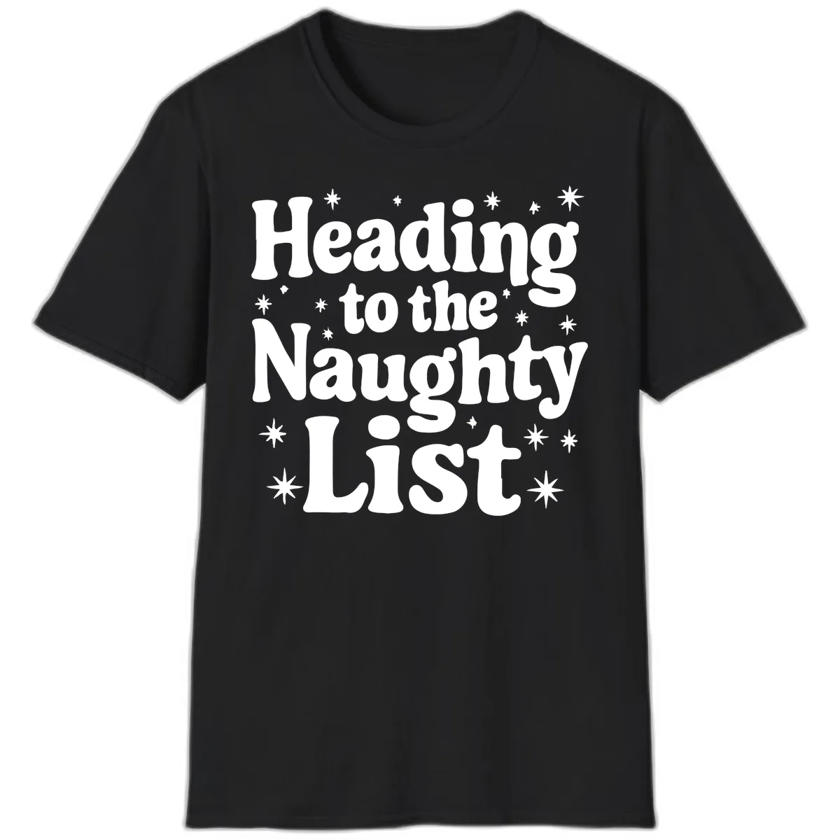 Heading To The Naughty List T-Shirt in Black