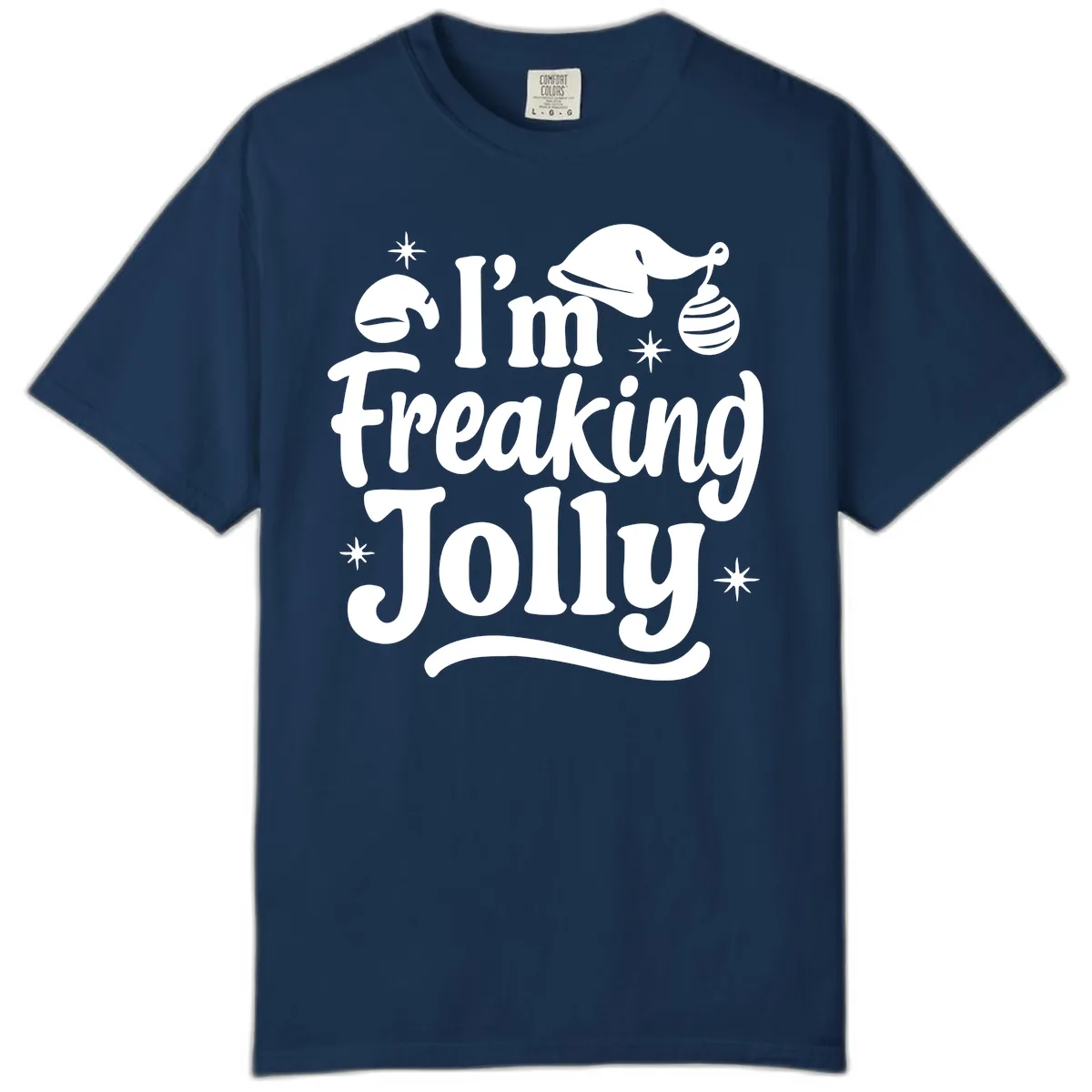 I'm Freaking Jolly Christmas Design Comfort Color in Navy