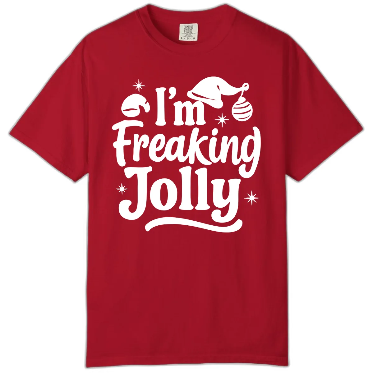 I'm Freaking Jolly Christmas Design Comfort Color in Red