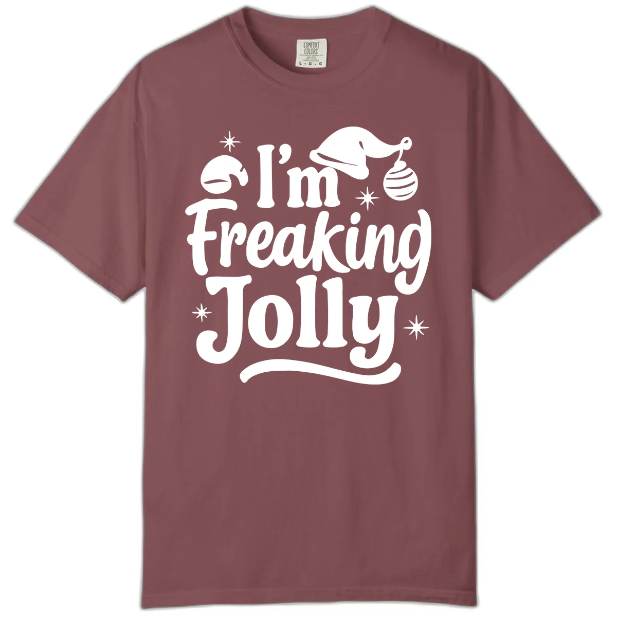 I'm Freaking Jolly Christmas Design Comfort Color in Brick