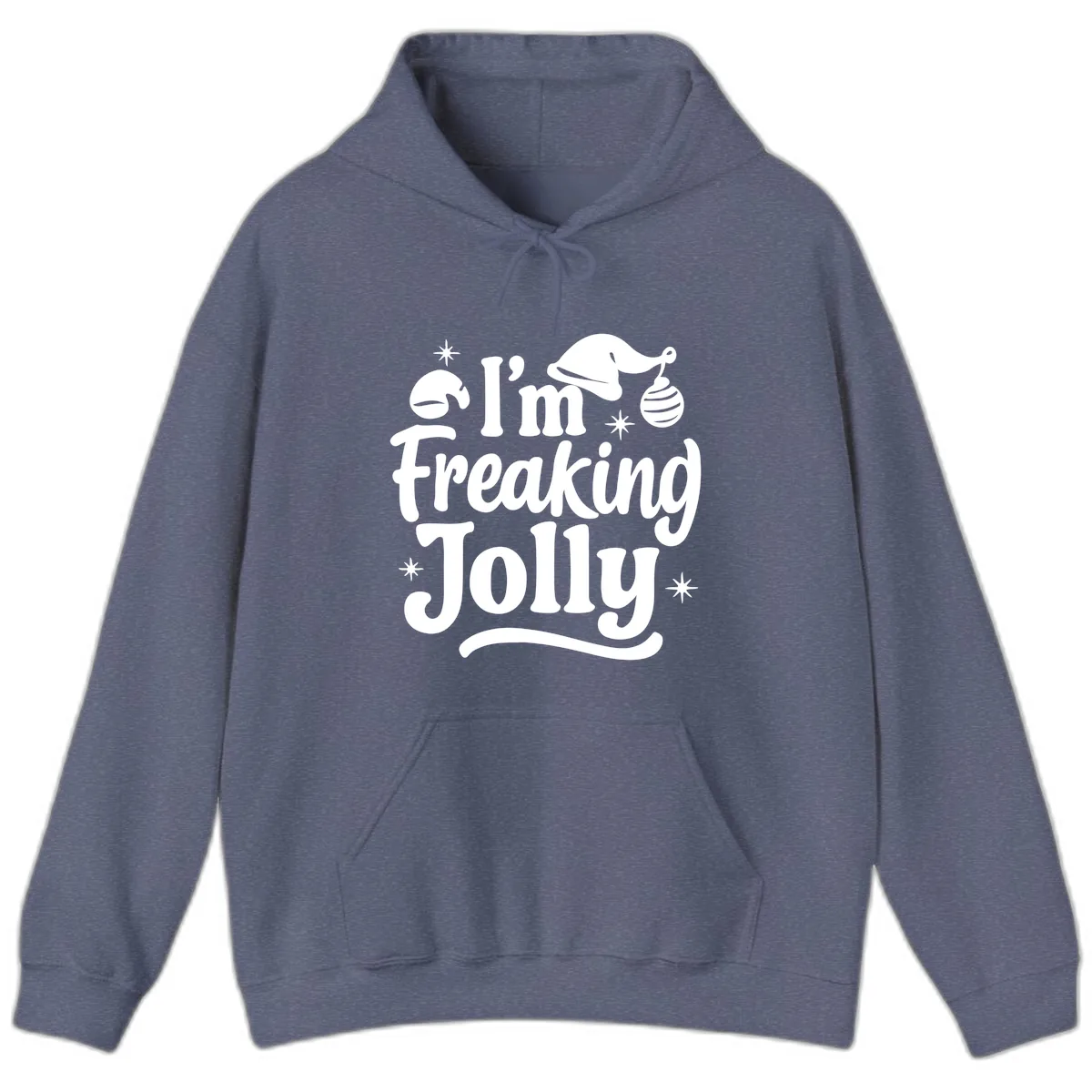 I'm Freaking Jolly Christmas Design Hoodie in Heather Navy