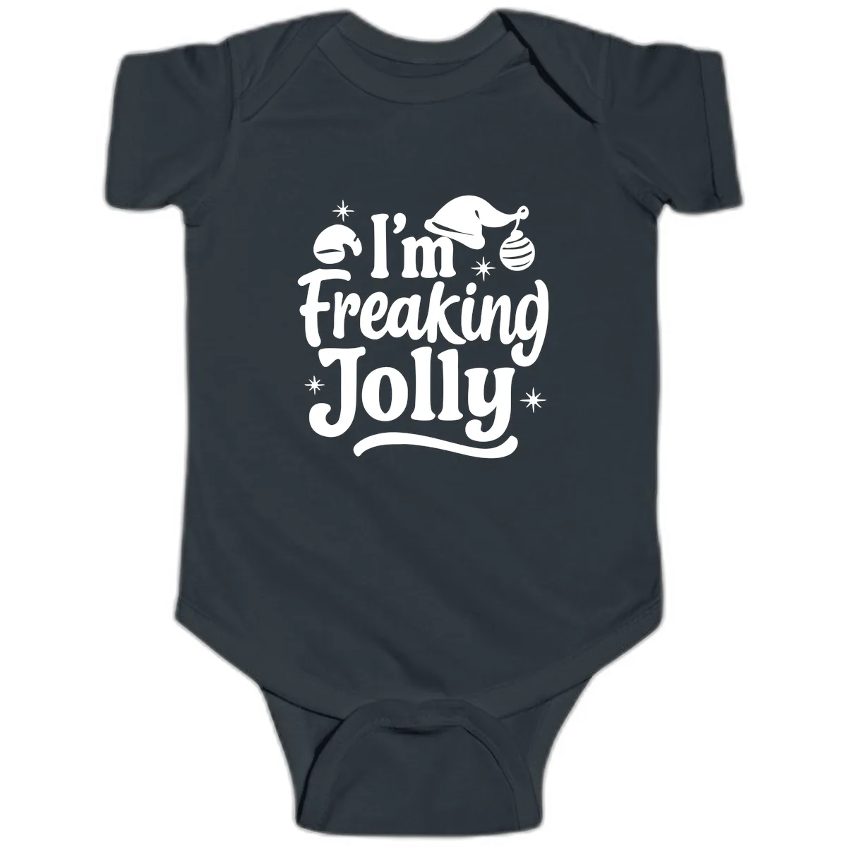 I'm Freaking Jolly Christmas Design Baby Onesie in Black