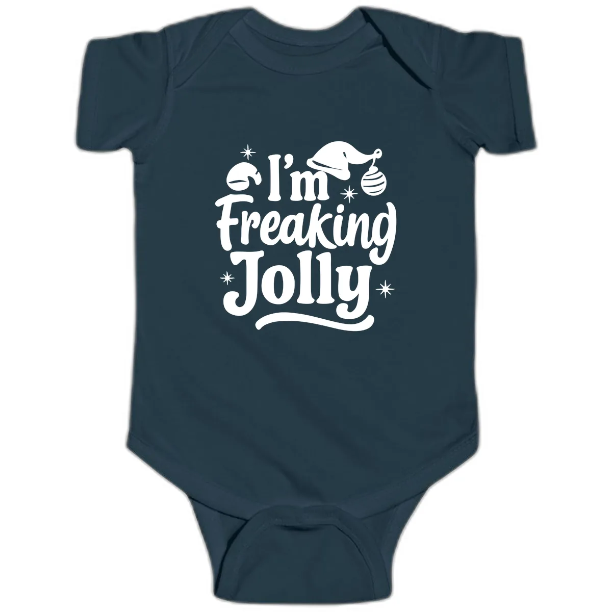 I'm Freaking Jolly Christmas Design Baby Onesie in Navy