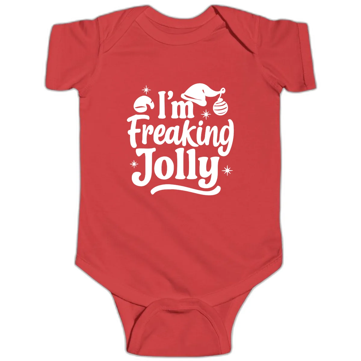 I'm Freaking Jolly Christmas Design Baby Onesie in Red