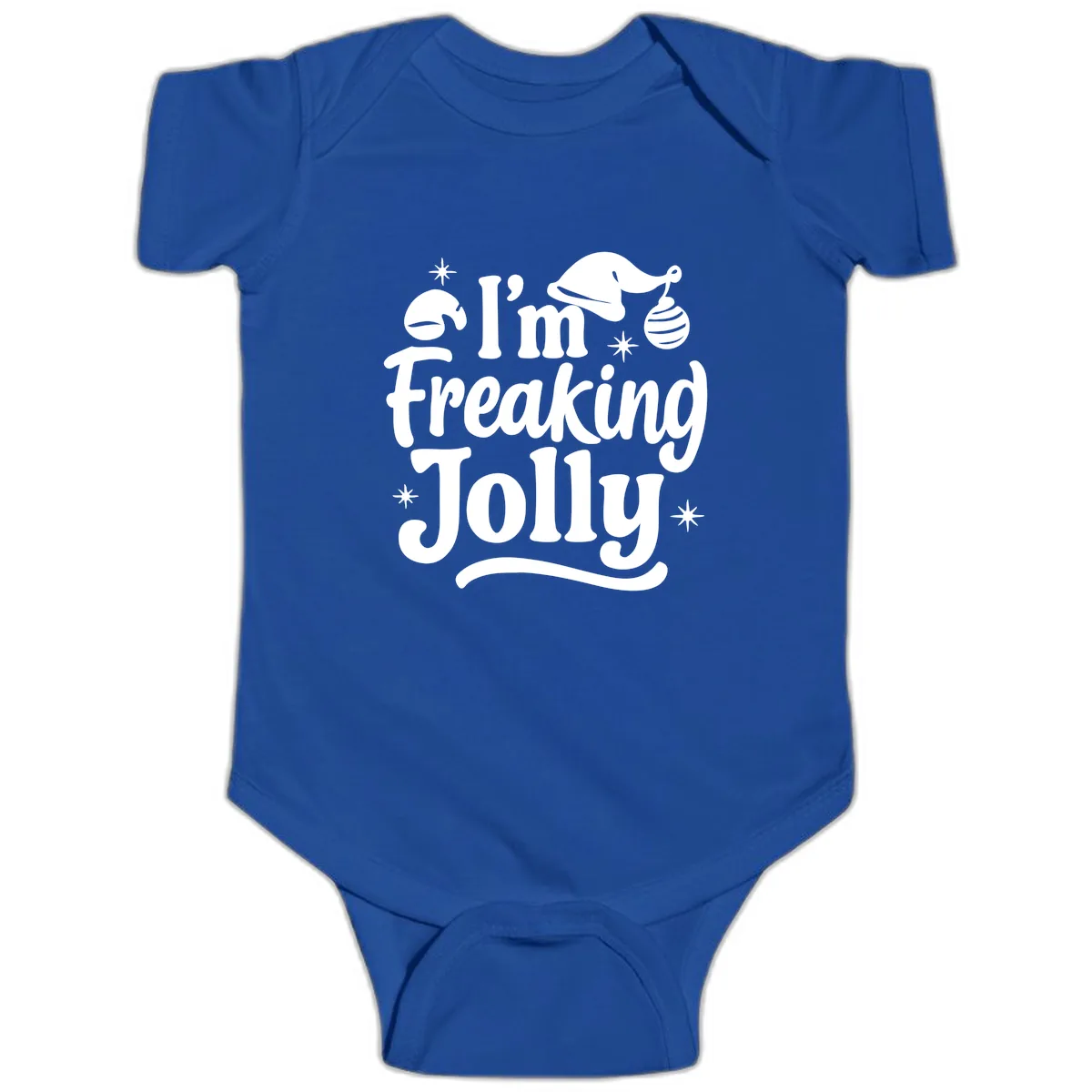 I'm Freaking Jolly Christmas Design Baby Onesie in Royal