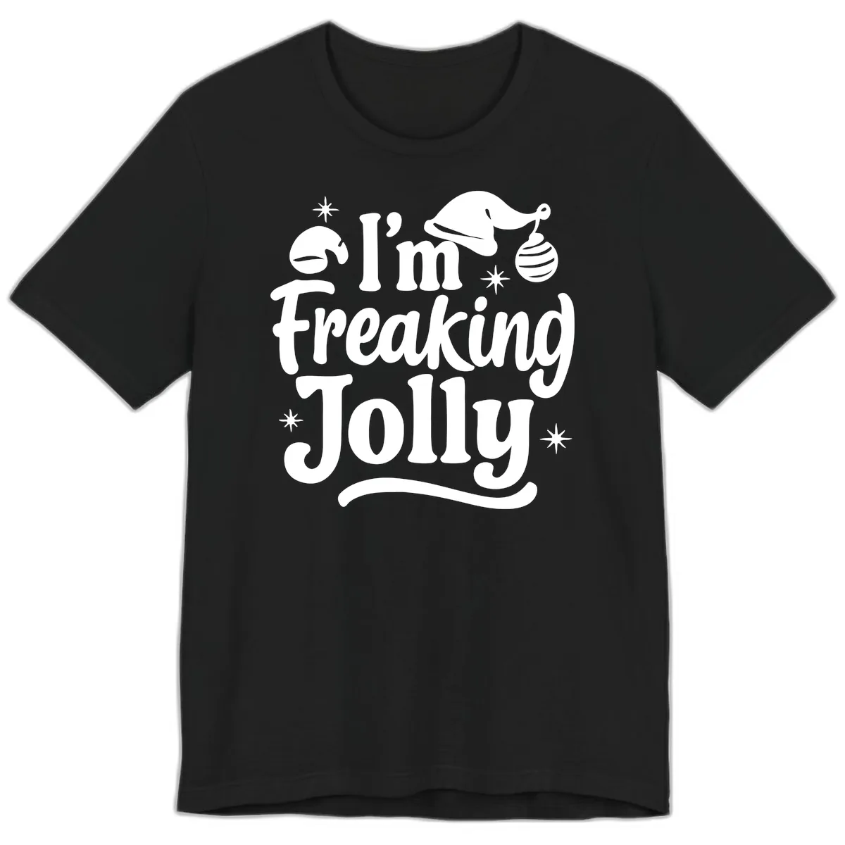 I'm Freaking Jolly Christmas Design Premium T-Shirt in Black