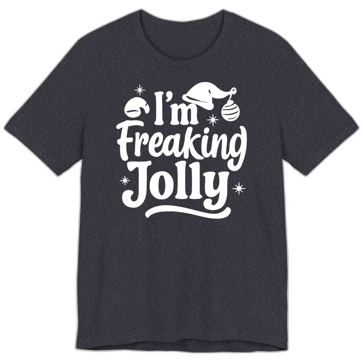 I'm Freaking Jolly Christmas Design Premium T-Shirt in Heather Navy