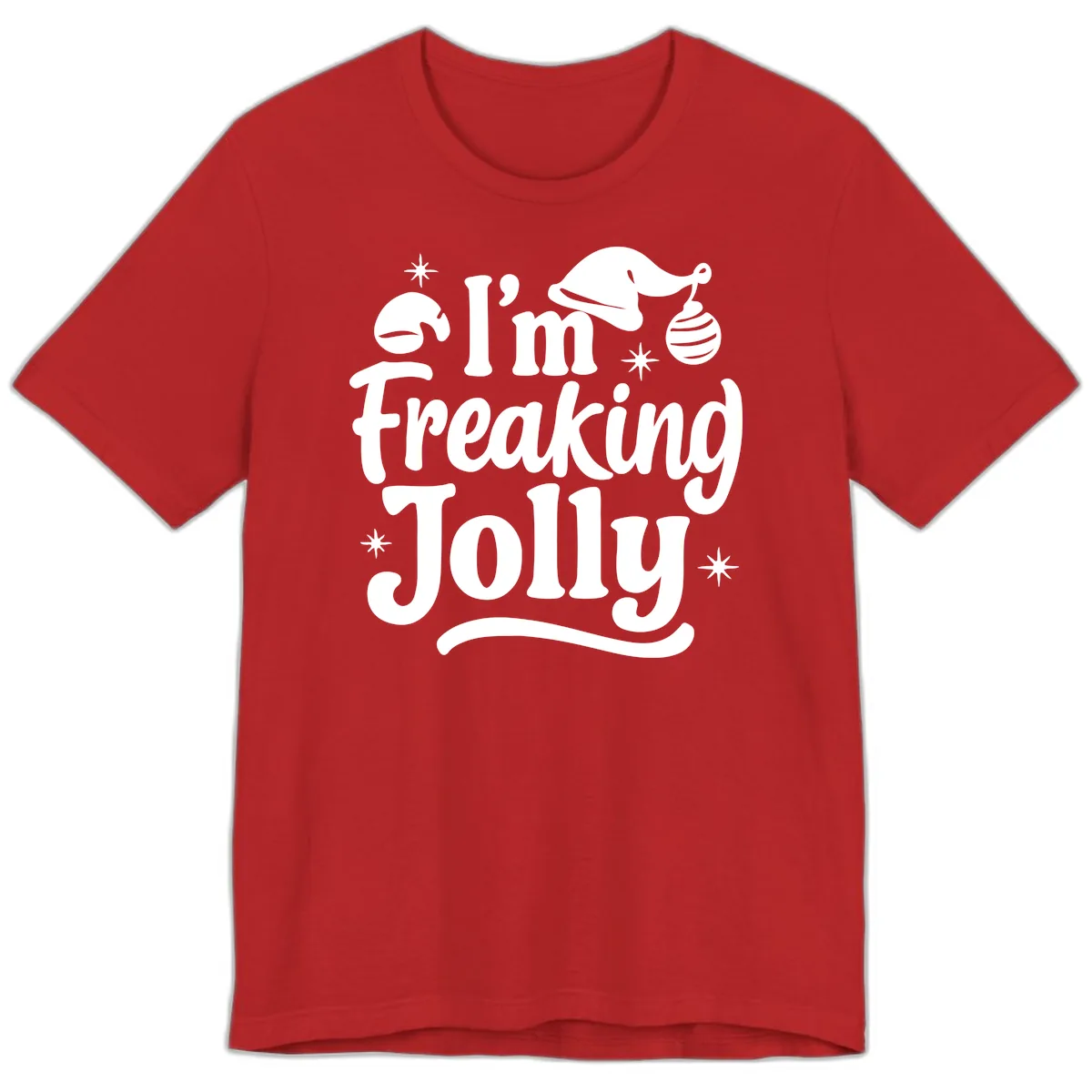I'm Freaking Jolly Christmas Design Premium T-Shirt in Red