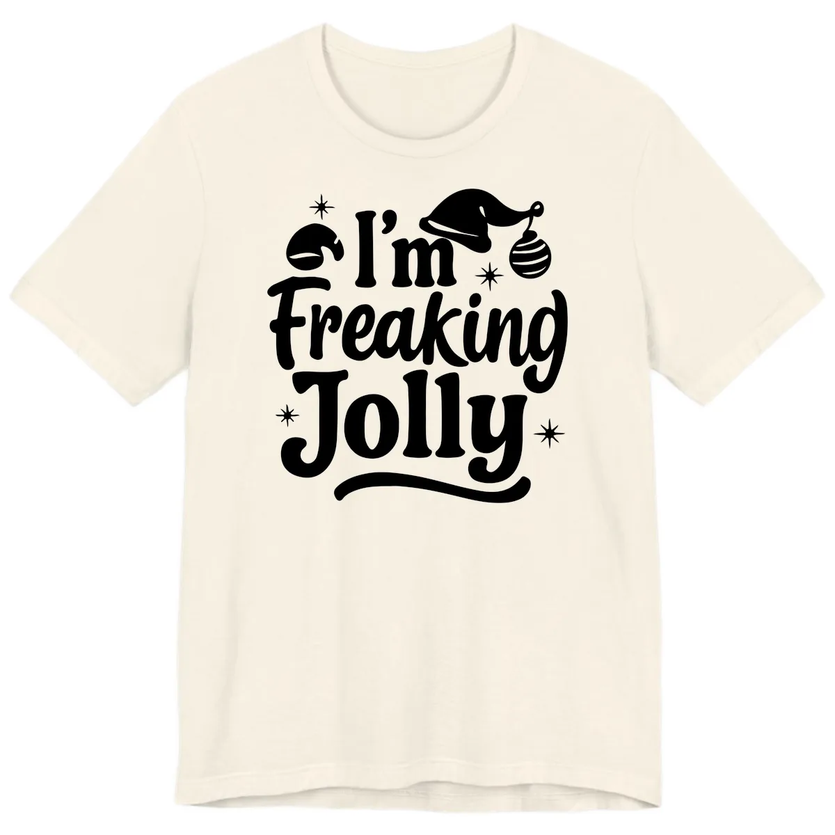 I'm Freaking Jolly Christmas Design Premium T-Shirt in Natural