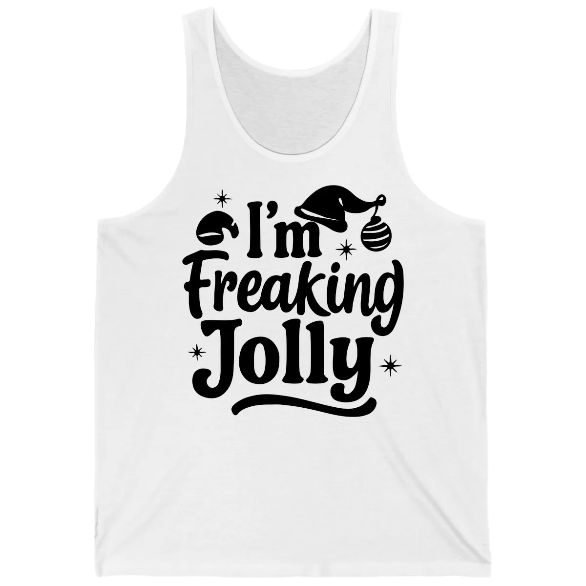 I'm Freaking Jolly Christmas Design Tank in White
