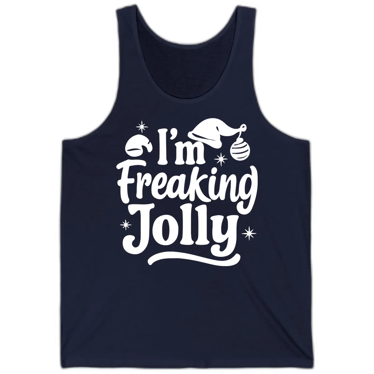 I'm Freaking Jolly Christmas Design Tank in Navy