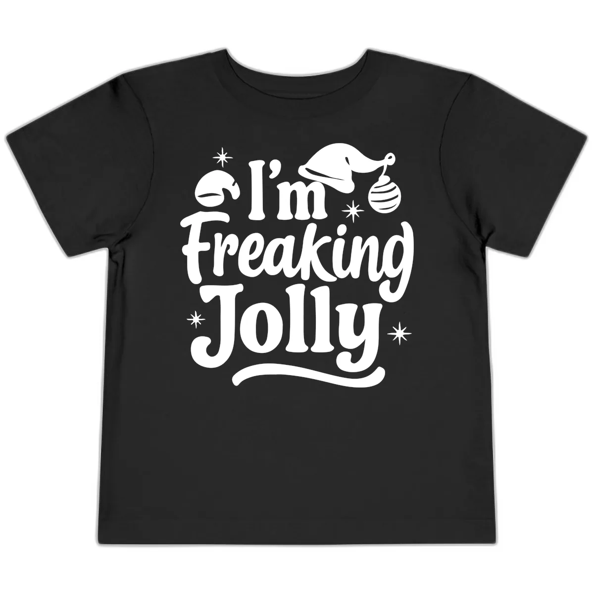 I'm Freaking Jolly Christmas Design Toddler T-Shirt in Black