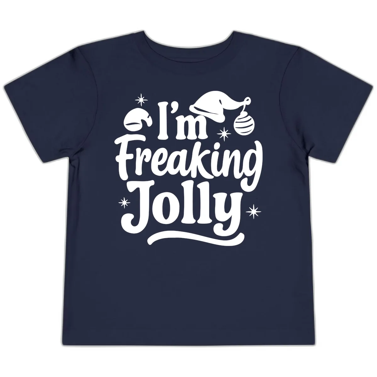 I'm Freaking Jolly Christmas Design Toddler T-Shirt in Navy