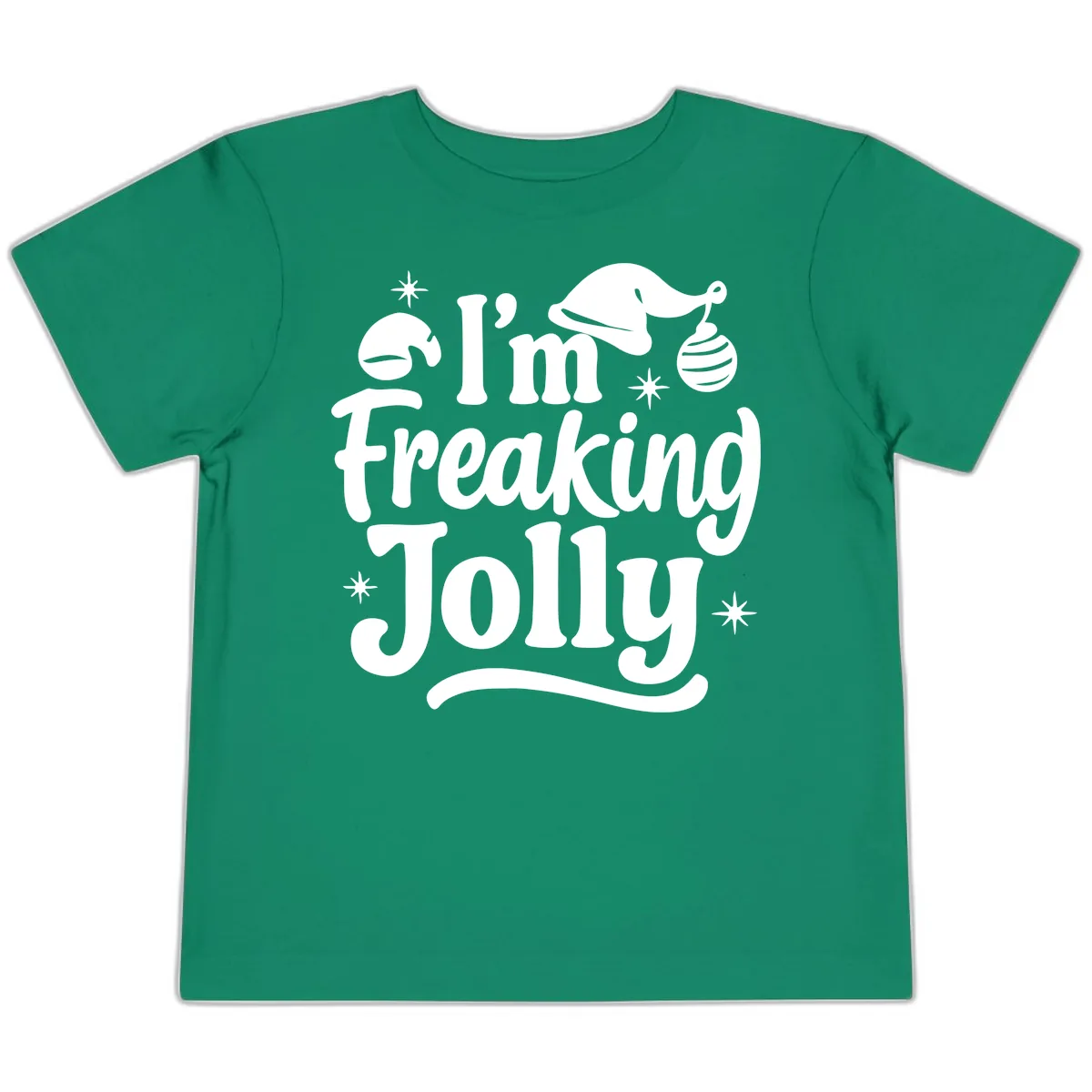 I'm Freaking Jolly Christmas Design Toddler T-Shirt in Kelly