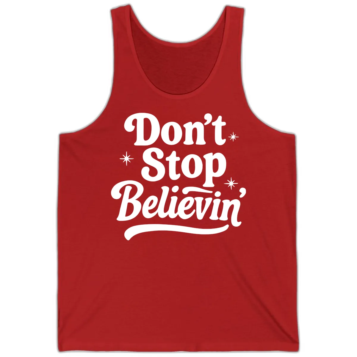 Don't Stop Believin' Retro Graphic Tank in Red