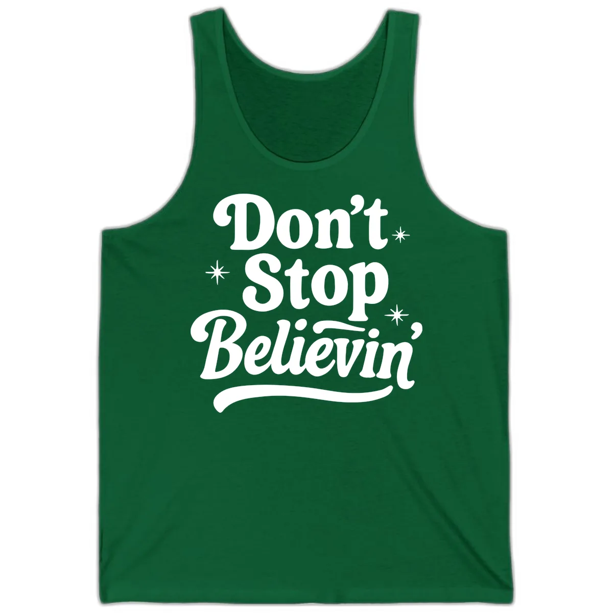 Don't Stop Believin' Retro Graphic Tank in Kelly