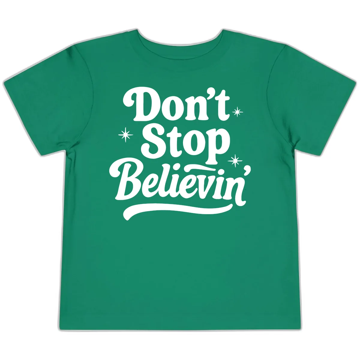 Don't Stop Believin' Retro Graphic Toddler T-Shirt in Kelly