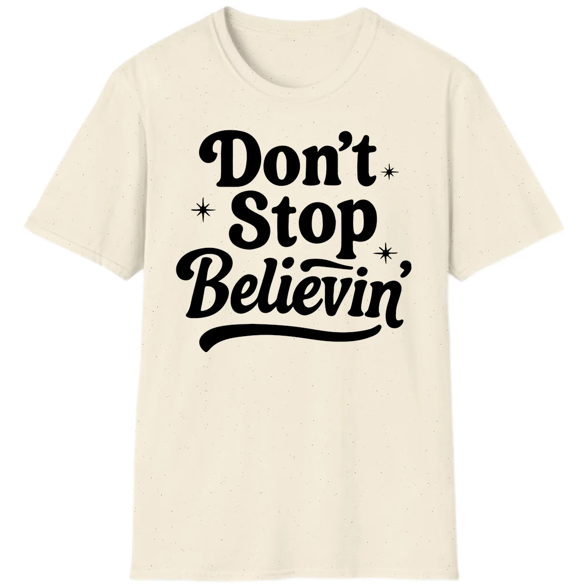 Don't Stop Believin' Retro Graphic T-Shirt in Natural