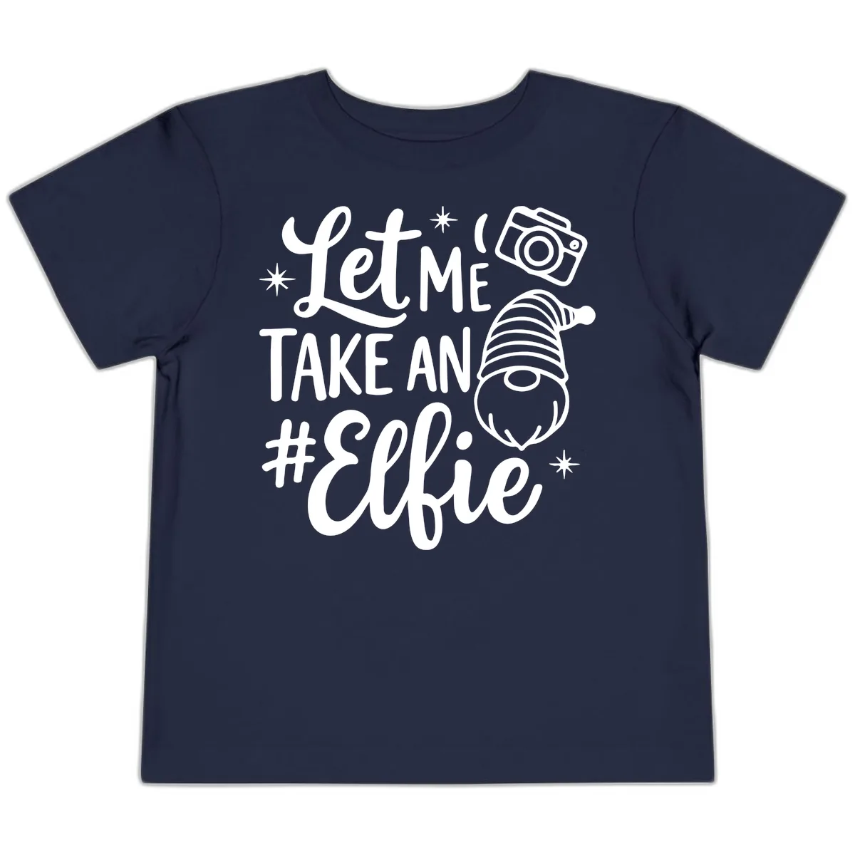 Let Me Take An Elfie Gnome Design Toddler T-Shirt in Navy