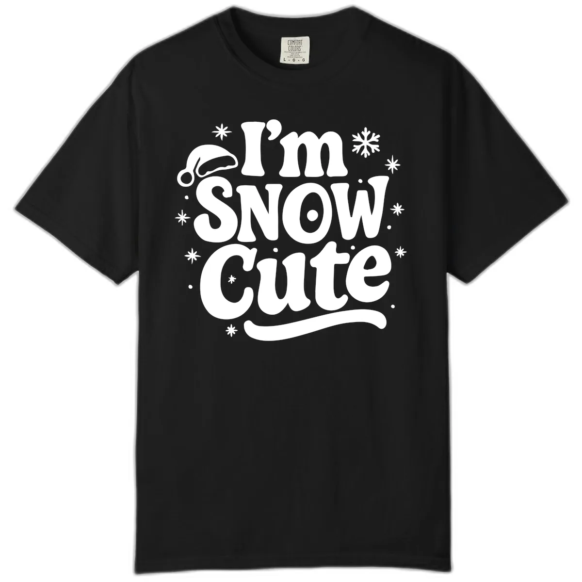 I'm Snow Cute Christmas Graphic Comfort Color in Black