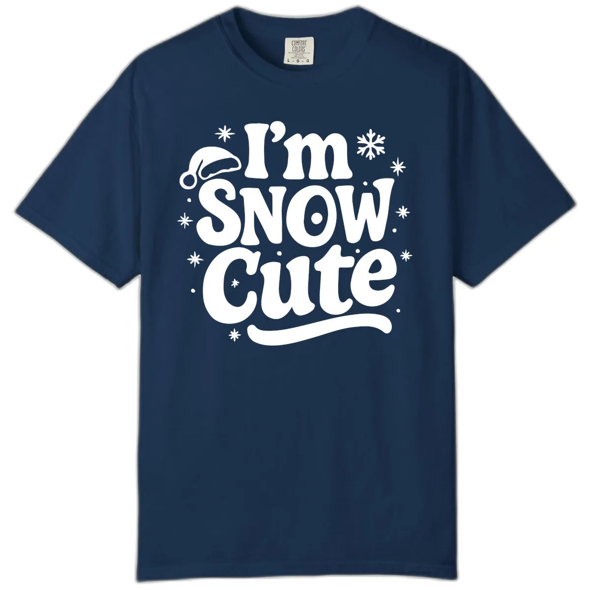 I'm Snow Cute Christmas Graphic Comfort Color in Navy