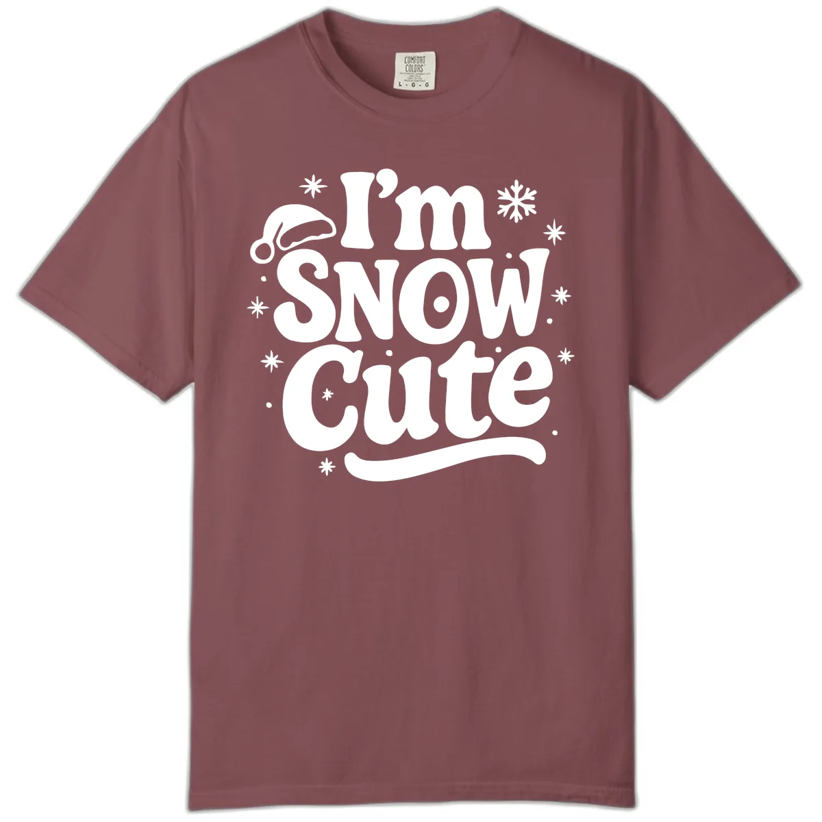 I'm Snow Cute Christmas Graphic Comfort Color in Brick
