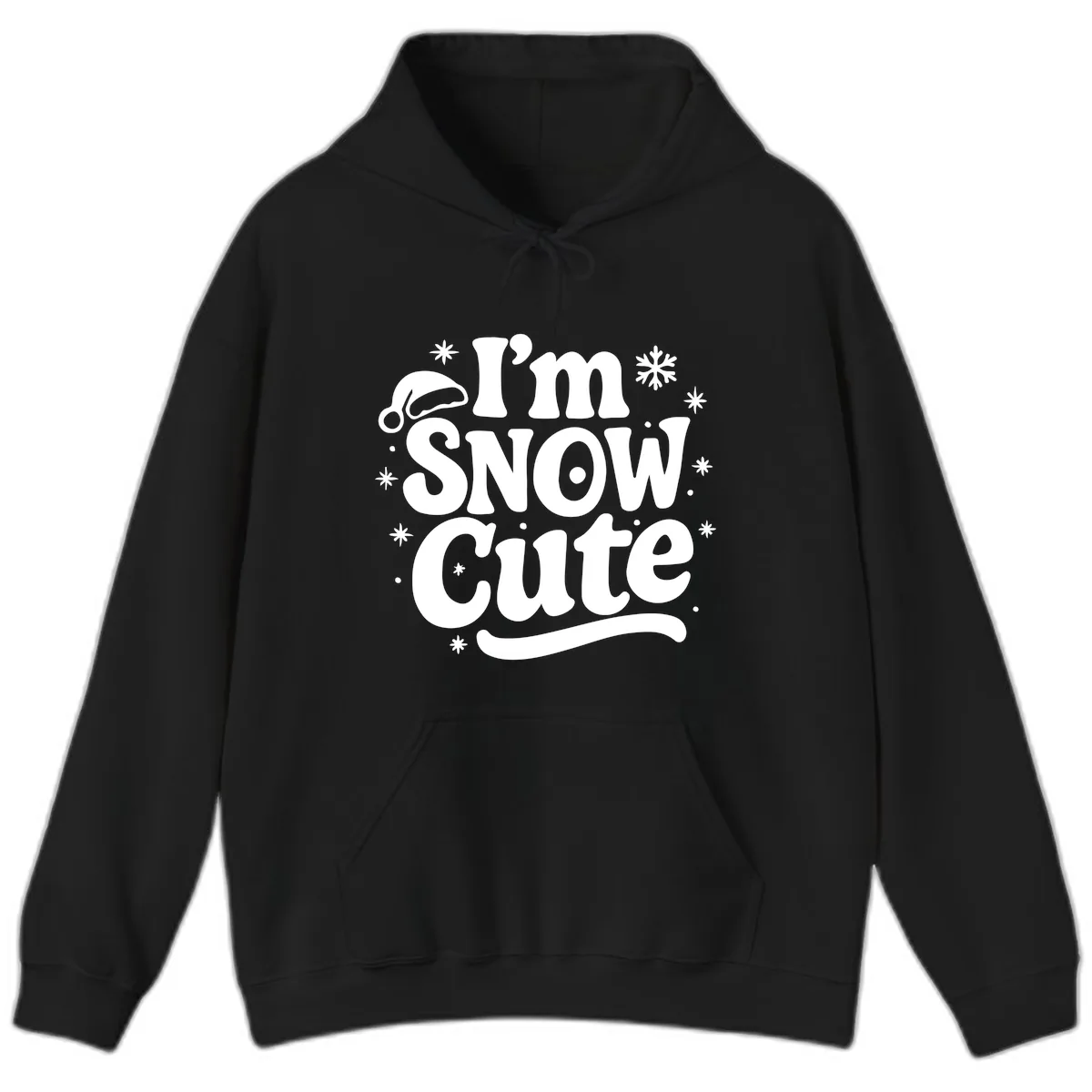 I'm Snow Cute Christmas Graphic Hoodie in Black