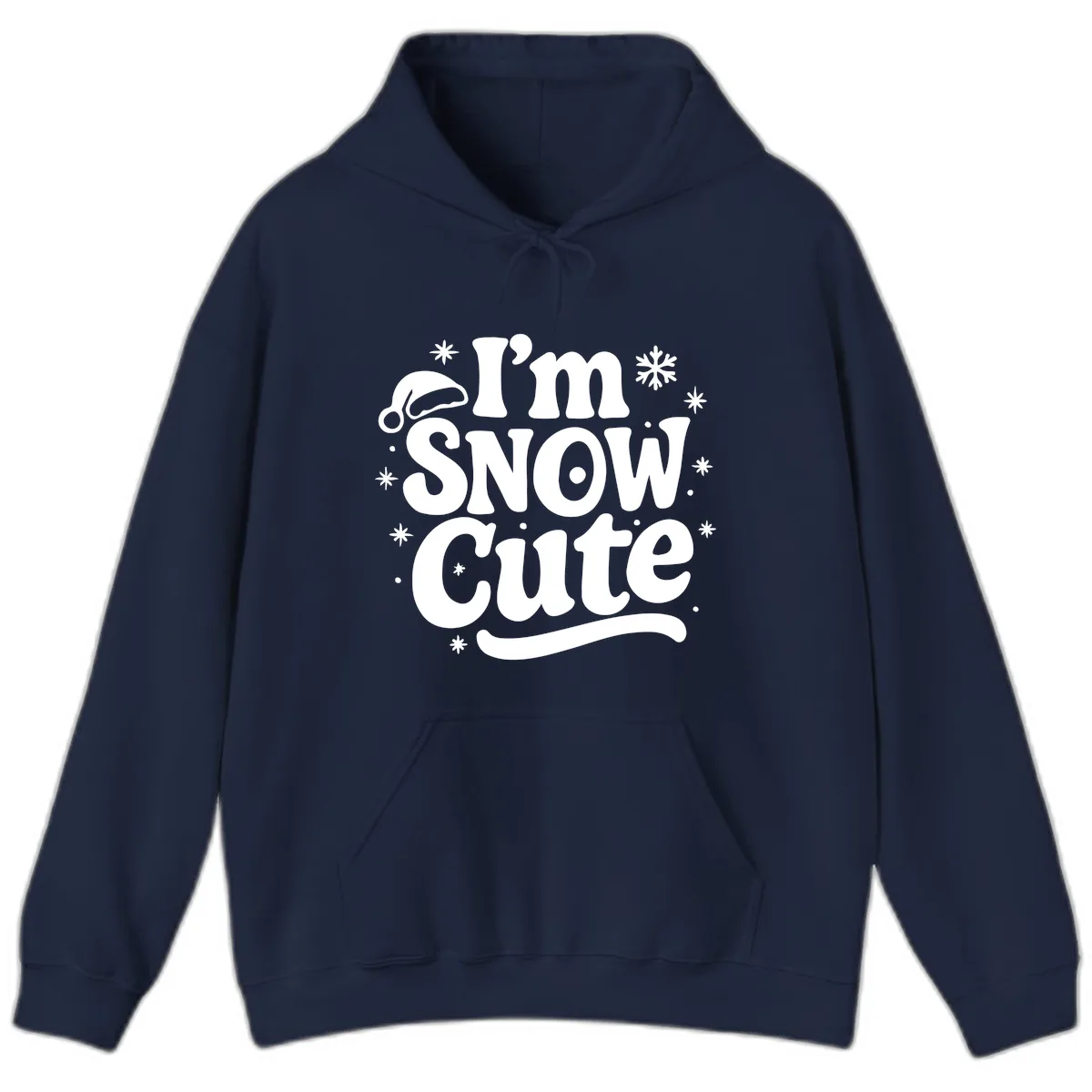 I'm Snow Cute Christmas Graphic Hoodie in Navy