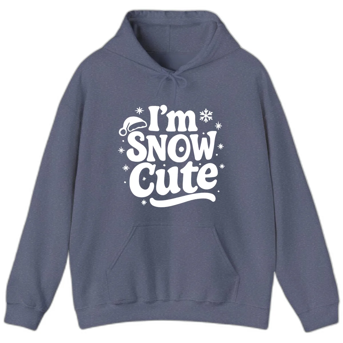 I'm Snow Cute Christmas Graphic Hoodie in Heather Navy