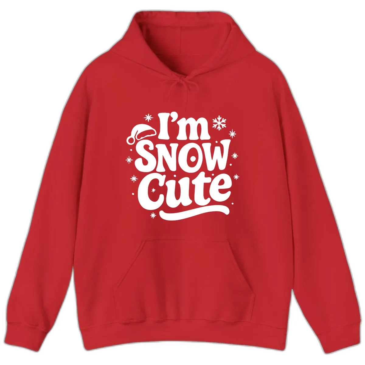 I'm Snow Cute Christmas Graphic Hoodie in Red