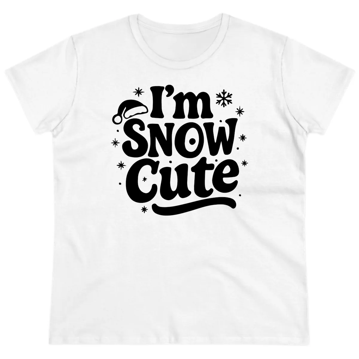 I'm Snow Cute Christmas Graphic Ladies Tee in White