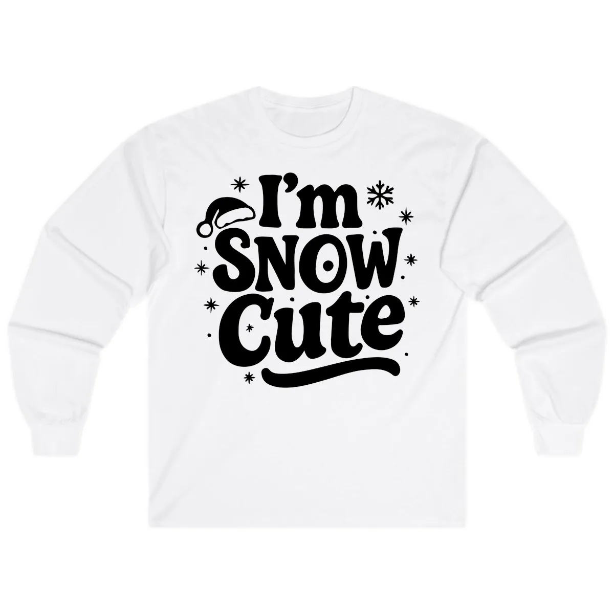 I'm Snow Cute Christmas Graphic Long Sleeve in White