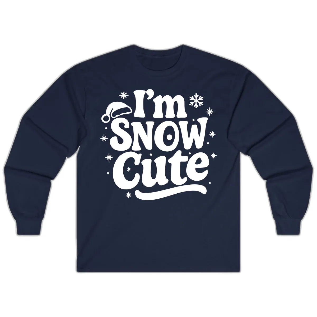 I'm Snow Cute Christmas Graphic Long Sleeve in Navy